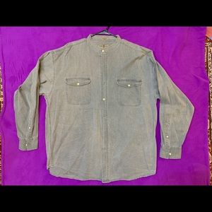 Vintage Collarless Button Down